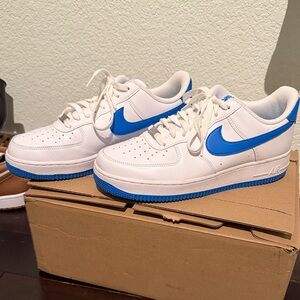 Nike Air Force 1 White with Blue Accents